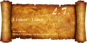 Lieber Timur névjegykártya
